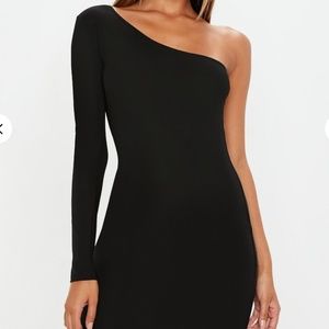 One Shoulder Black Dress